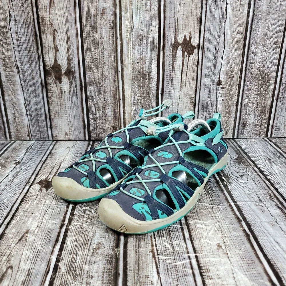 KEEN Youth Big Kid Moxie Waterproof Water Shoe Hiking Sandals Blue Aqua Size 5